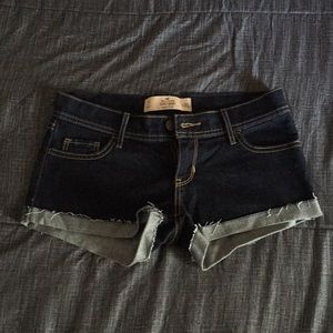 Hollister denim shorts. Dark wash.